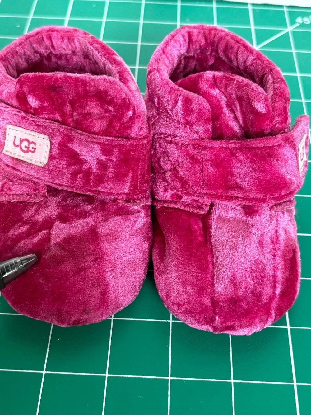 UGG Kids Pink Plush Slip-On Slippers